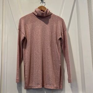J. Crew Vintage Fleece Pink Turtleneck Tunic Size Small Oversize